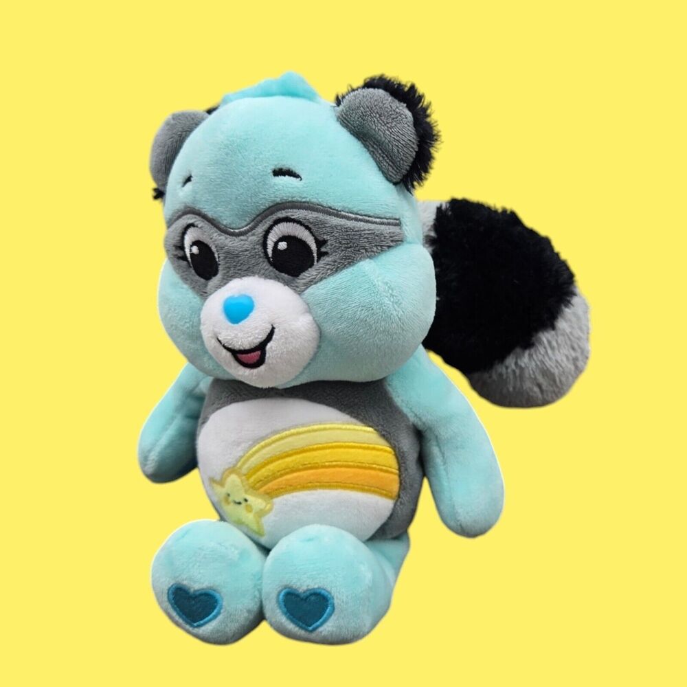 Care Bears Wish Bear 10" Bandit Mask Raccoon Plush Stuffed Toy Halloween Theme